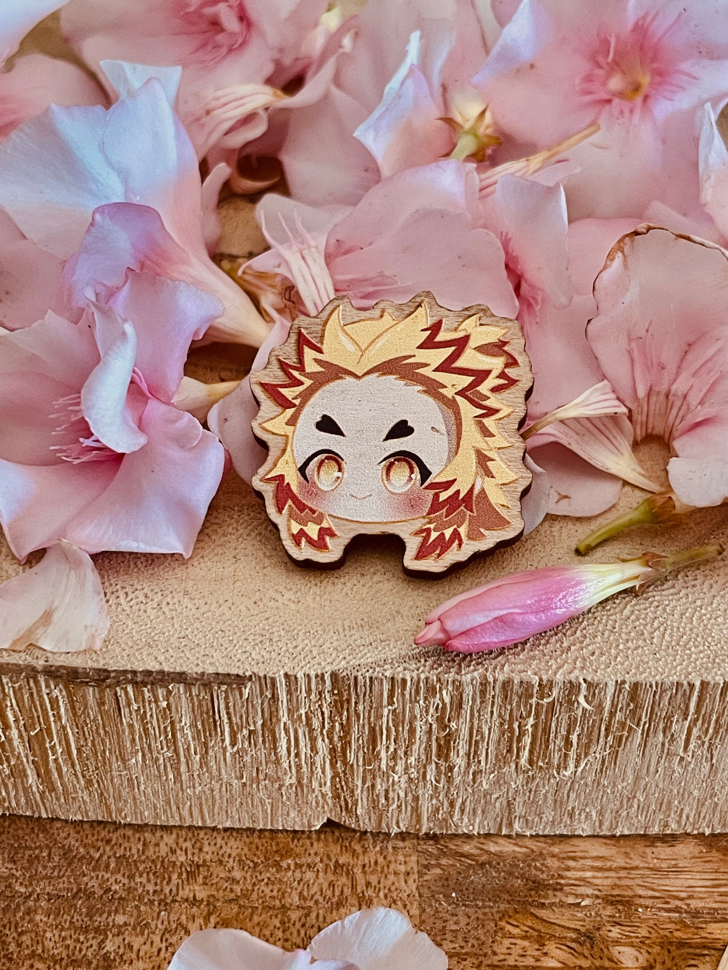 Wood pin Flame boy