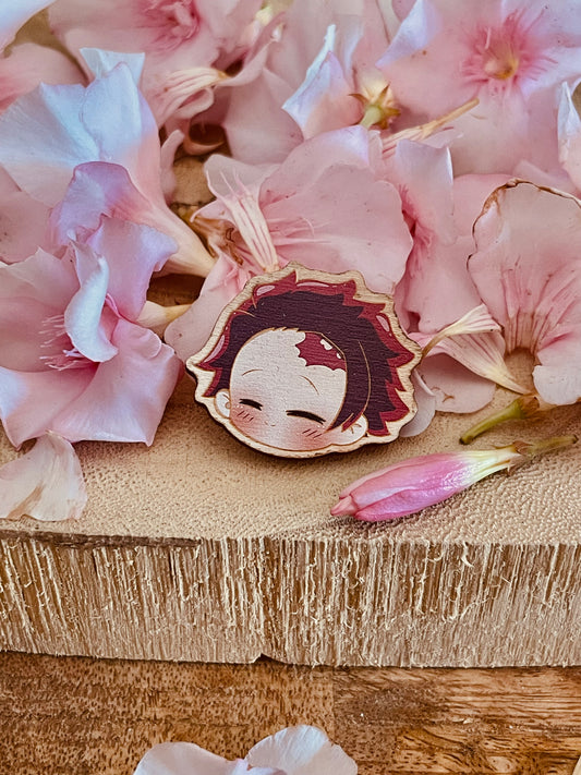 Wood pin Ragazzo coraggioso