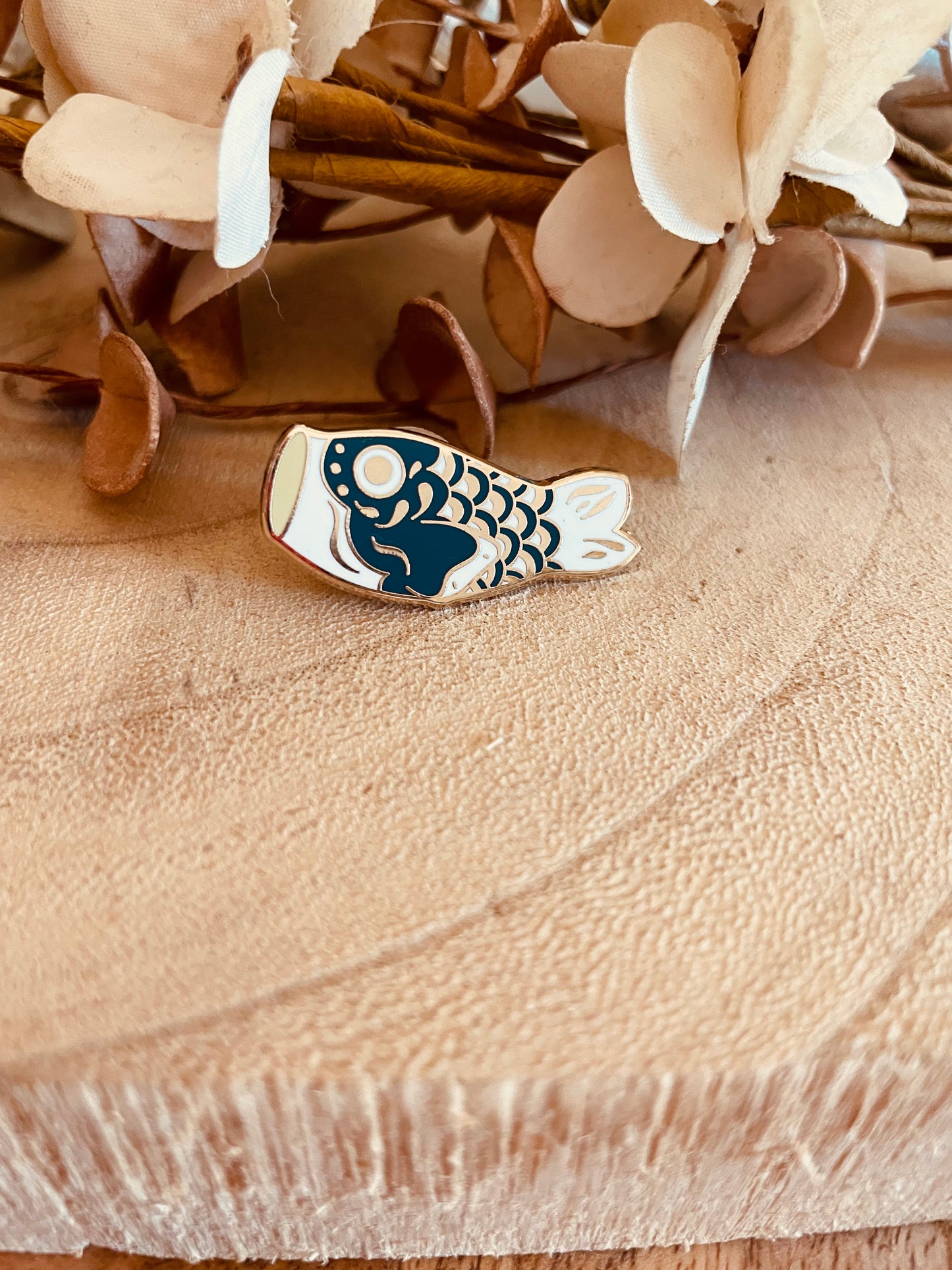 Blue koinobori enamel pin