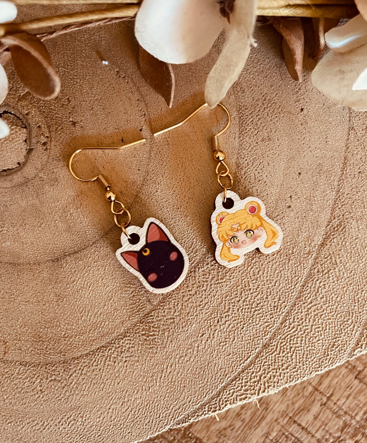 Orecchini Girl and cat