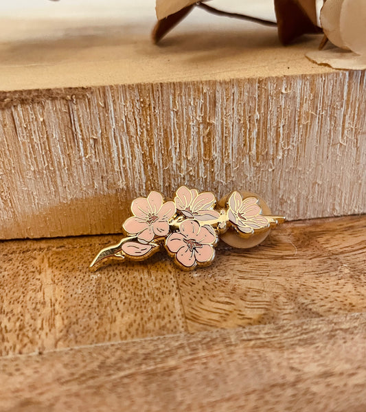Cherry blossom enamel pin
