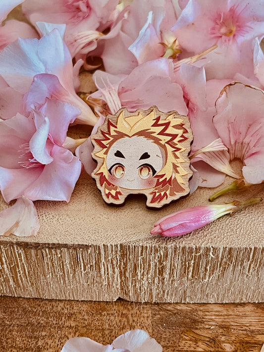 Wood pin Flame boy