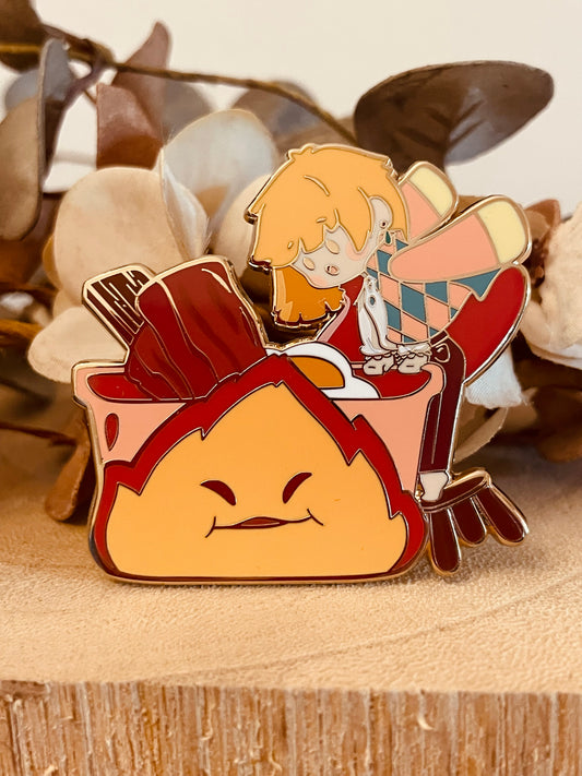 Bambino col fuoco enamel pin