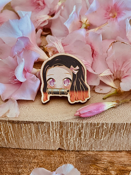 Wood pin Demon girl